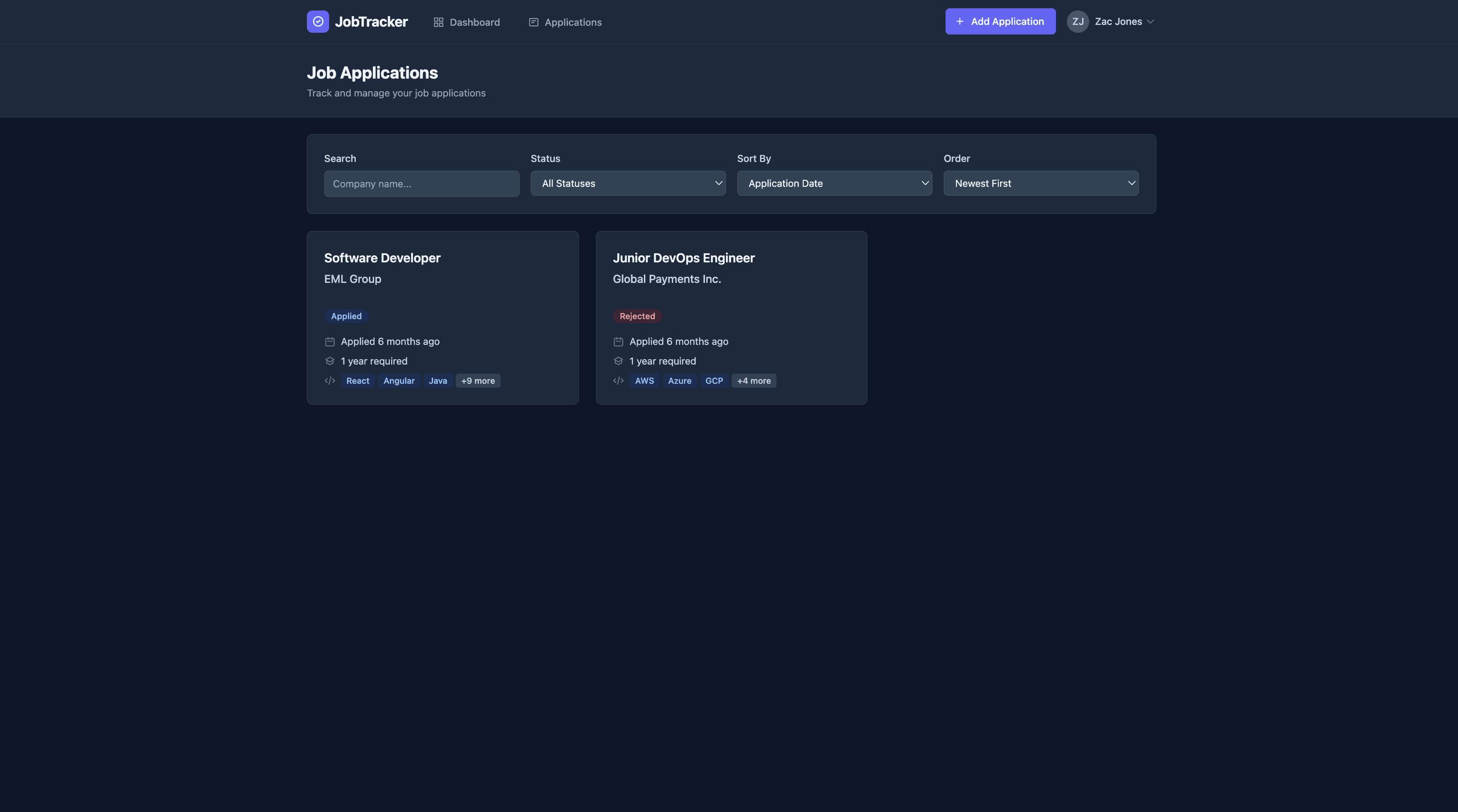 JobTracker screenshot 4