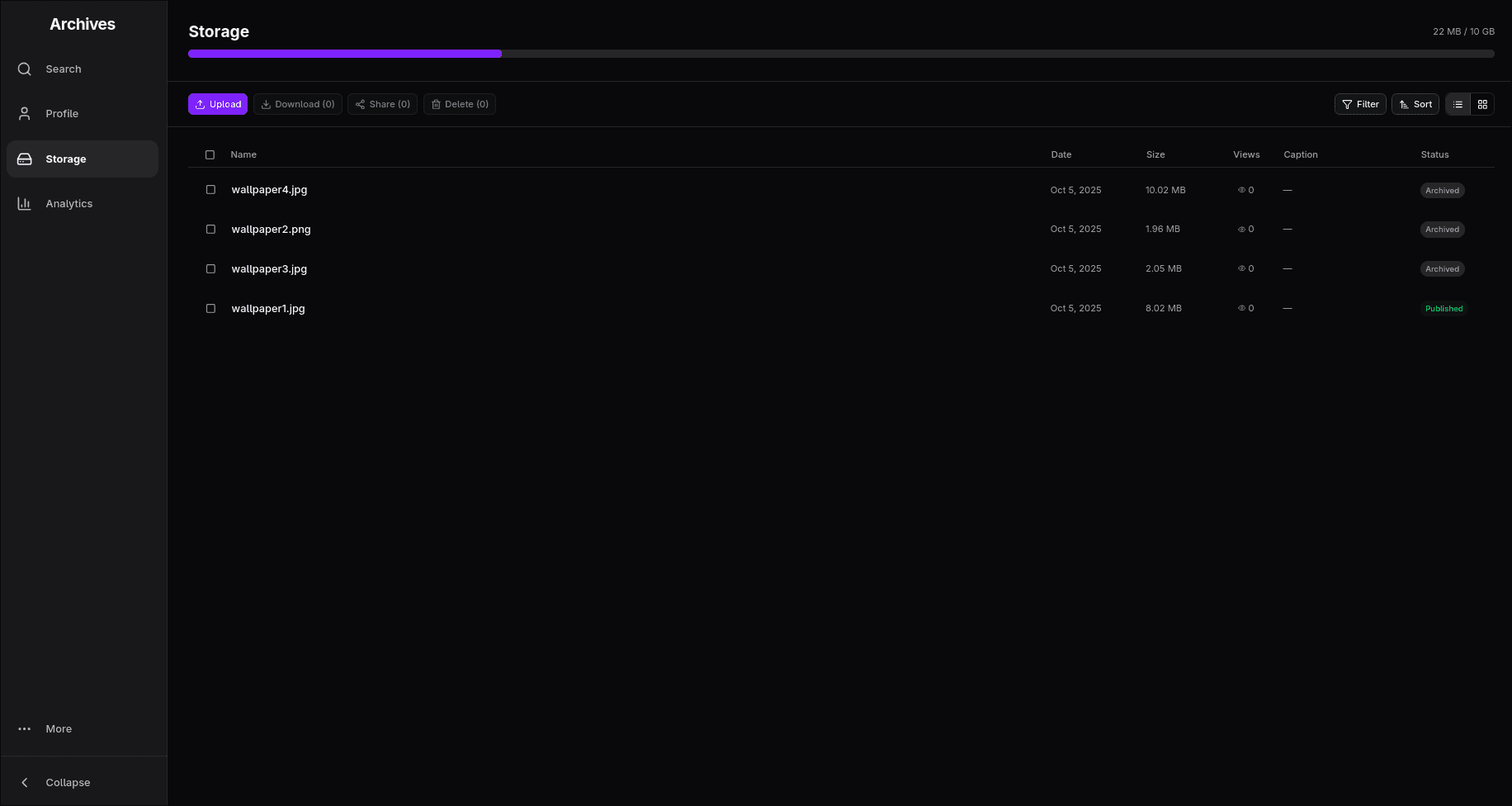 Archives.bio screenshot 1